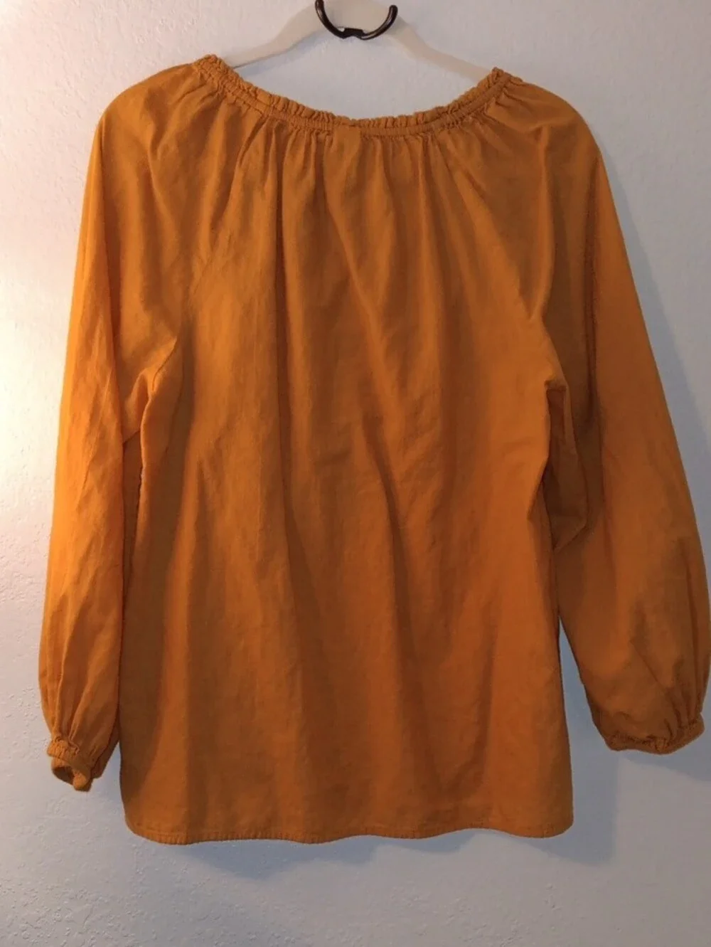 Old Navy Mustard Peasant Blouse with Tie